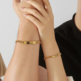 Ensemble de bracelets personnalisés pour couple avec boîte rose, nom personnalisé, barre de date, bijoux pour mari, petit ami, bracelets du jour de Léon pour elle Ma boutique