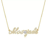 Collier personnalisé avec nom en diamant, bijoux avec lettres personnalisées, plaqué or 18 carats, cadeaux de vacances pour femmes, usage quotidien formel Ma boutique