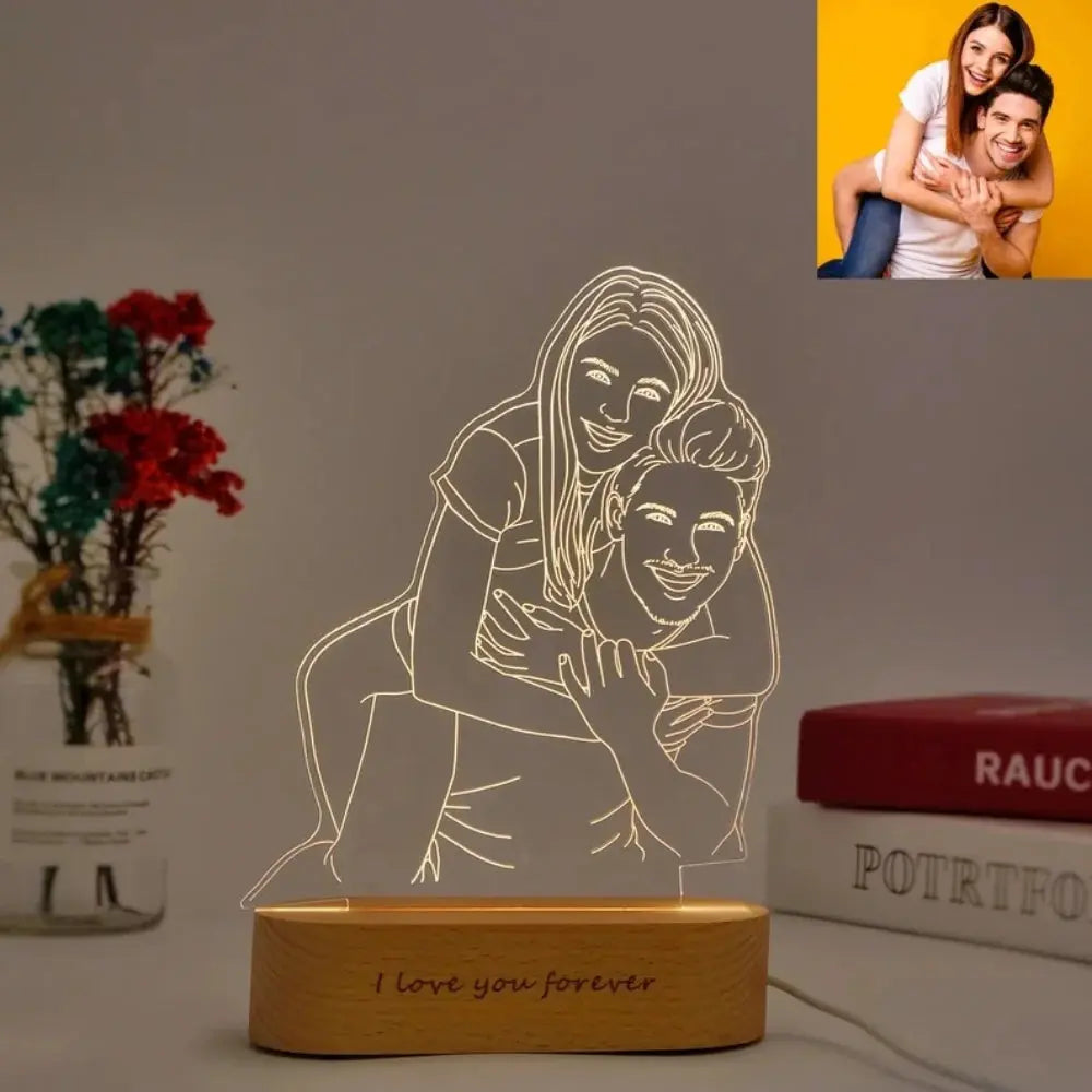 cadeau couple personnalise lampe lumineuse photo