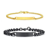 Ensemble de bracelets personnalisés pour couple avec boîte rose, nom personnalisé, barre de date, bijoux pour mari, petit ami, bracelets du jour de Léon pour elle Ma boutique