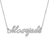 Collier personnalisé avec nom en diamant, bijoux avec lettres personnalisées, plaqué or 18 carats, cadeaux de vacances pour femmes, usage quotidien formel Ma boutique