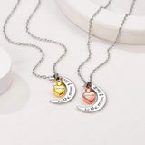 U7 croissant de lune coeur urne collier crémation bijoux pour cendres je t'aime à la lune et au dos Double pendentif à breloque chaîne Rolo Ma boutique