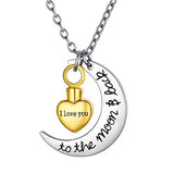 U7 croissant de lune coeur urne collier crémation bijoux pour cendres je t'aime à la lune et au dos Double pendentif à breloque chaîne Rolo Ma boutique
