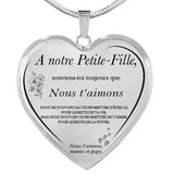 Le Collier Coeur "A ma Petite-Fille Ma boutique