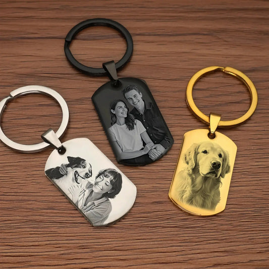 Porte-clés Photo personnalisé pour conduite sûre, cadeau de Couple Photo personnalisé pour lui, cadeaux commémoratifs pour animaux de compagnie, porte-clés pour hommes et femmes Ma boutique