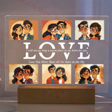 Lampe acrylique 3D personnalisée avec photo et texte, veilleuse personnalisée pour chambre à coucher, maman, papa, amour, famille, anniversaire, cadeau de Noël Ma boutique