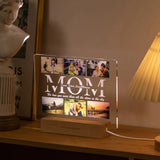 Lampe acrylique 3D personnalisée avec photo et texte, veilleuse personnalisée pour chambre à coucher, maman, papa, amour, famille, anniversaire, cadeau de Noël Ma boutique