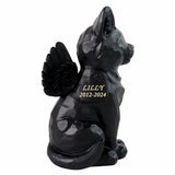 Statue de jardin commémorative d'ange chat noir personnalisé avec caractéristiques d'urne funéraire, 7.4 po (H) Ma boutique