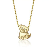 Collier en acier inoxydable pour chiot, pendentif en diamant pour chien, corrida, corgi, caniche, chaîne de clavicule à retention de couleur plaquée or Ma boutique