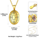 U7 925 argent Sterling personnalisé Photo ovale médaillon collier pour les femmes personnalisé graver fleur votre photo bijoux cadeau pour elle Ma boutique
