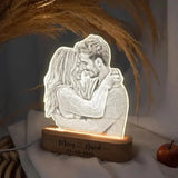 Anniversaire femmes hommes Couples cadeaux lampe Photo personnalisée cadre d'amour Plaque acrylique personnalisée saint valentin 3D veilleuse cadeau Ma boutique