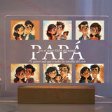 Lampe acrylique 3D personnalisée avec photo et texte, veilleuse personnalisée pour chambre à coucher, maman, papa, amour, famille, anniversaire, cadeau de Noël Ma boutique