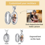 U7 925 argent Sterling personnalisé Photo ovale médaillon collier pour les femmes personnalisé graver fleur votre photo bijoux cadeau pour elle Ma boutique