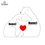 Puzzles artistiques en bois, puzzle de nom personnalisé de la famille du petit ours, cadeaux de Noël de Thanksgiving, décorations de table pour la maison Ma boutique