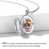 U7 925 argent Sterling personnalisé Photo ovale médaillon collier pour les femmes personnalisé graver fleur votre photo bijoux cadeau pour elle Ma boutique