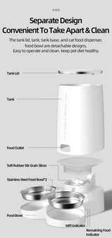 ROJECO-Mangeoire automatique intelligente pour animaux de compagnie, distributeur de nourriture pour chat, distributeur de croquettes, télécommande, bouton WiFi, accessoires pour chats et chiens Ma boutique