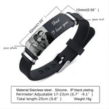 Bracelet photo personnalisé, cadeau commémoratif pour la famille et les amis, bracelet en silicone noir, photo gravée personnalisée Ma boutique