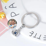 Porte-clés de Projection de Photo personnalisé, porte-clés de Projection de Photo en forme de cœur personnalisé pour femmes, cadeaux commémoratifs d'anniversaire Ma boutique
