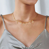 Collier personnalisé en acier inoxydable pour femme, pendentif lettre Alpahbet, nom initial, déclaration de collier, cadeau de breloques Ma boutique