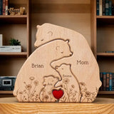 Puzzles artistiques en bois, puzzle de nom personnalisé de la famille du petit ours, cadeaux de Noël de Thanksgiving, décorations de table pour la maison Ma boutique