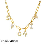 Collier personnalisé en acier inoxydable pour femme, pendentif lettre Alpahbet, nom initial, déclaration de collier, cadeau de breloques Ma boutique
