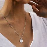 U7 925 argent Sterling personnalisé Photo ovale médaillon collier pour les femmes personnalisé graver fleur votre photo bijoux cadeau pour elle Ma boutique