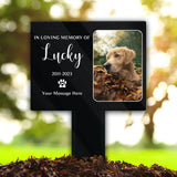 Piquet de jardin commémoratif personnalisé pour chien et chat, marqueur de perte de tombe pour animaux de compagnie, empreintes de pattes, plaque de jardin extérieure, cadeau pour animaux de compagnie Ma boutique