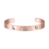 Bracelet manchette "XOXO" en petit diamant, bijoux personnalisés à la mode et élégants pour femmes, bijoux personnalisés en acier inoxydable Ma boutique