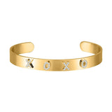 Bracelet manchette "XOXO" en petit diamant, bijoux personnalisés à la mode et élégants pour femmes, bijoux personnalisés en acier inoxydable Ma boutique
