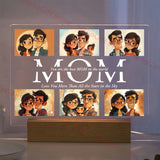 Lampe acrylique 3D personnalisée avec photo et texte, veilleuse personnalisée pour chambre à coucher, maman, papa, amour, famille, anniversaire, cadeau de Noël Ma boutique