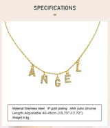 Collier personnalisé en acier inoxydable pour femme, pendentif lettre Alpahbet, nom initial, déclaration de collier, cadeau de breloques Ma boutique