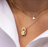 Collier en acier inoxydable pour chiot, pendentif en diamant pour chien, corrida, corgi, caniche, chaîne de clavicule à retention de couleur plaquée or Ma boutique