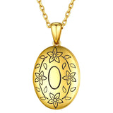U7 925 argent Sterling personnalisé Photo ovale médaillon collier pour les femmes personnalisé graver fleur votre photo bijoux cadeau pour elle Ma boutique