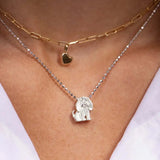 Collier en acier inoxydable pour chiot, pendentif en diamant pour chien, corrida, corgi, caniche, chaîne de clavicule à retention de couleur plaquée or Ma boutique