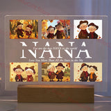 Lampe acrylique 3D personnalisée avec photo et texte, veilleuse personnalisée pour chambre à coucher, maman, papa, amour, famille, anniversaire, cadeau de Noël Ma boutique