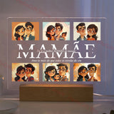Lampe acrylique 3D personnalisée avec photo et texte, veilleuse personnalisée pour chambre à coucher, maman, papa, amour, famille, anniversaire, cadeau de Noël Ma boutique