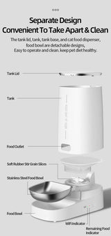 ROJECO-Mangeoire automatique intelligente pour animaux de compagnie, distributeur de nourriture pour chat, distributeur de croquettes, télécommande, bouton WiFi, accessoires pour chats et chiens Ma boutique