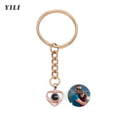 Porte-clés de Projection de Photo personnalisé, porte-clés de Projection de Photo en forme de cœur personnalisé pour femmes, cadeaux commémoratifs d'anniversaire Ma boutique