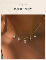 Collier personnalisé en acier inoxydable pour femme, pendentif lettre Alpahbet, nom initial, déclaration de collier, cadeau de breloques Ma boutique
