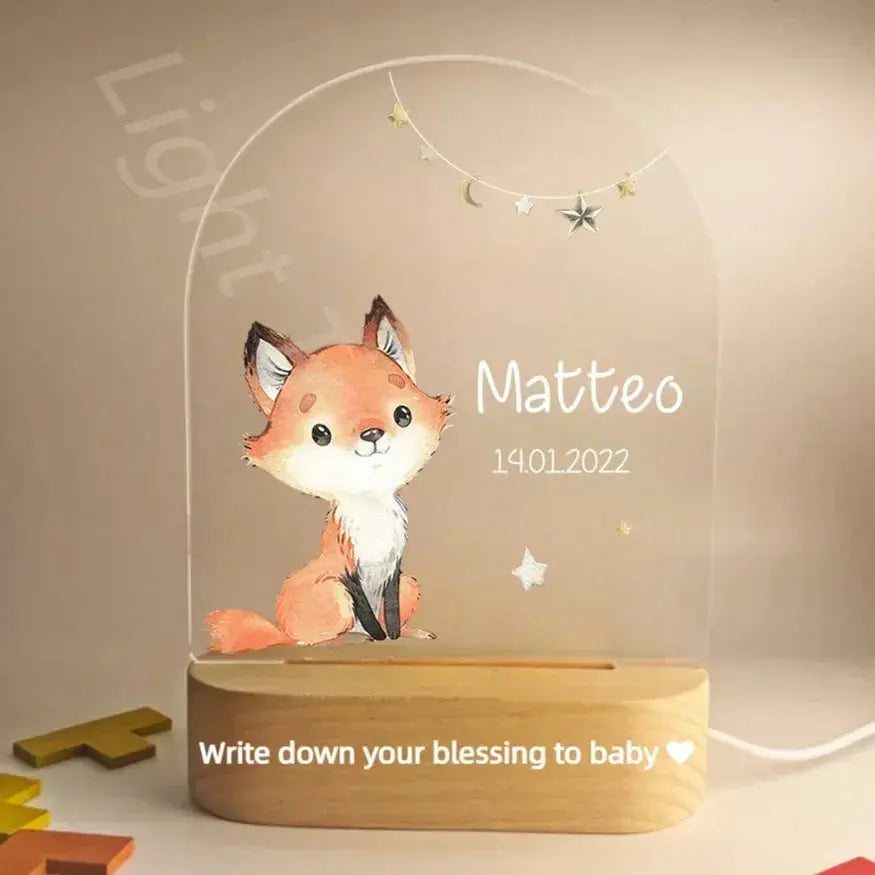 Veilleuse personnalisée bébé, nom personnalisé, Animal, ours, lapin, avec lampe USB, pour chambre à coucher, cadeau d'anniversaire et de noël Cadeaux Personnalisés – Idées Cadeaux Originales & Souvenirs Animaux Décédés