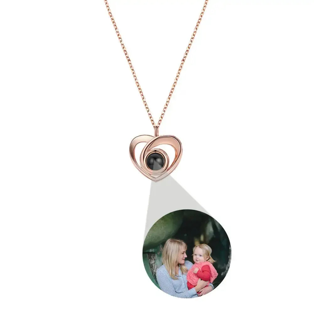 Colliers Photo de Projection personnalisés, collier Photo personnalisé pour femmes, cadeaux pour mères, Collection de mémoire, bijoux en forme de cœur Ma boutique