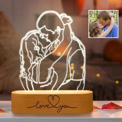 cadeau couple personnalise lampe lumineuse photo