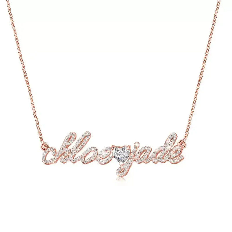 Collier personnalisé avec nom en diamant, bijoux avec lettres personnalisées, plaqué or 18 carats, cadeaux de vacances pour femmes, usage quotidien formel Ma boutique