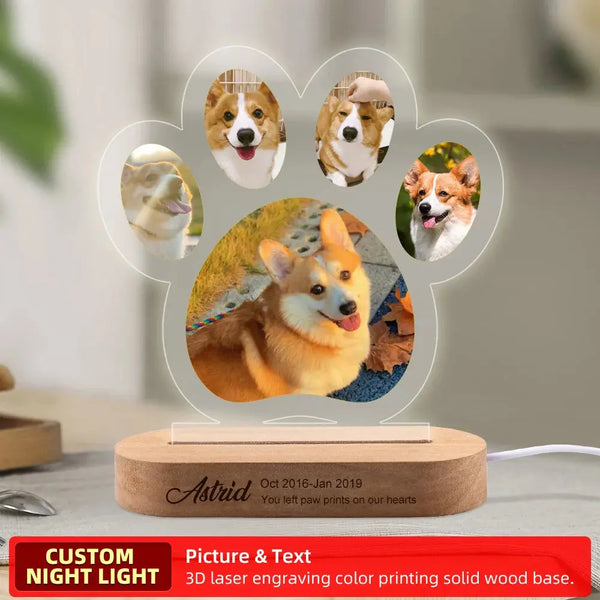 Veilleuse personnalisée avec Photo de chien, cadeau commémoratif pour animaux de compagnie, Plaque commémorative pour animaux de compagnie, cadeau Photo de chat, cadeau personnalisé pour la perte d'animaux de compagnie Ma boutique