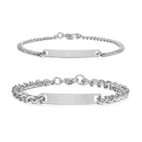 Ensemble de bracelets personnalisés pour couple avec boîte rose, nom personnalisé, barre de date, bijoux pour mari, petit ami, bracelets du jour de Léon pour elle Ma boutique