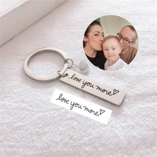 Porte-clés de Signature personnalisé, Projection de photos personnalisée, écriture réelle, cadeau commémoratif pour animaux de compagnie, cadeau de saint-valentin Ma boutique