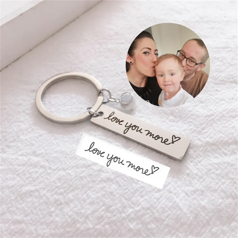 Porte-clés de Signature personnalisé, Projection de photos personnalisée, écriture réelle, cadeau commémoratif pour animaux de compagnie, cadeau de saint-valentin Ma boutique