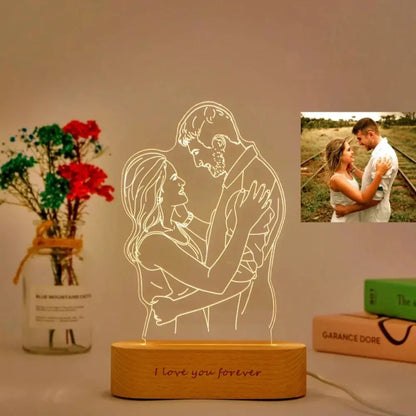 cadeau couple personnalise lampe lumineuse photo