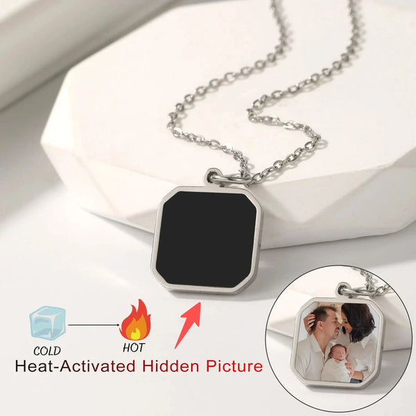 Collier magique personnalisé à commande thermique, colliers avec images cachées personnalisées pour femmes, Photos personnalisables, cadeau de noël pour femmes Ma boutique