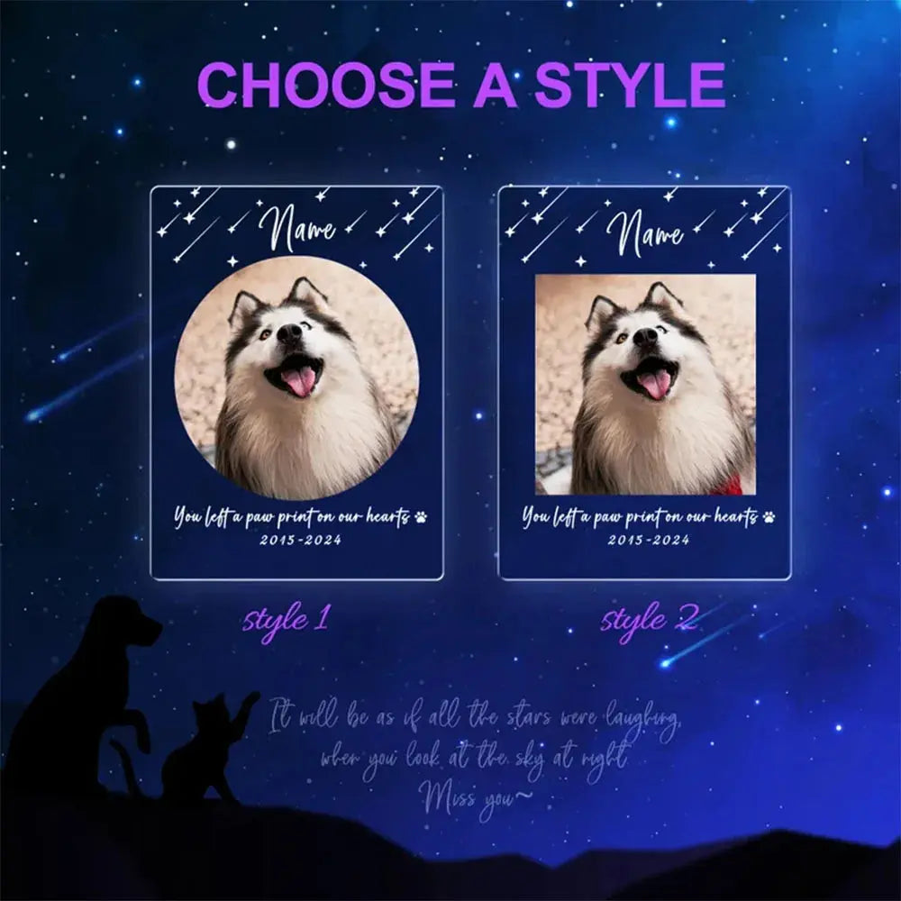 Cadeau commémoratif pour animaux de compagnie, Plaque Photo personnalisée pour animaux de compagnie